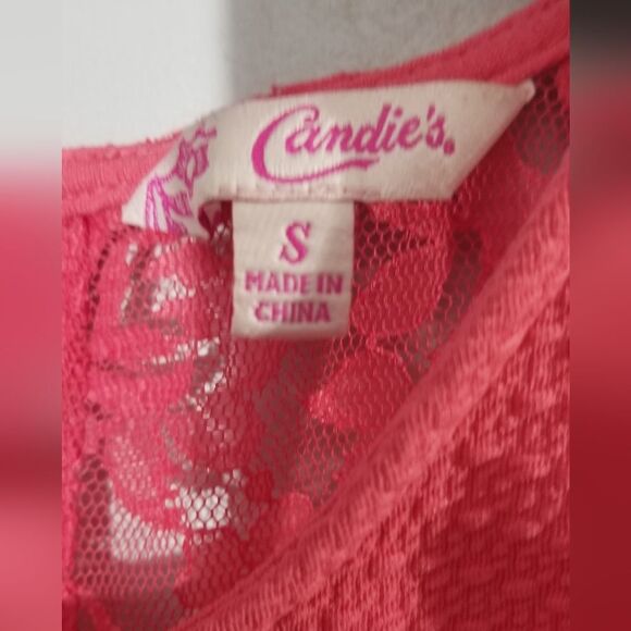 Candies (s) hot pink lace back dress - Picture 2 of 3